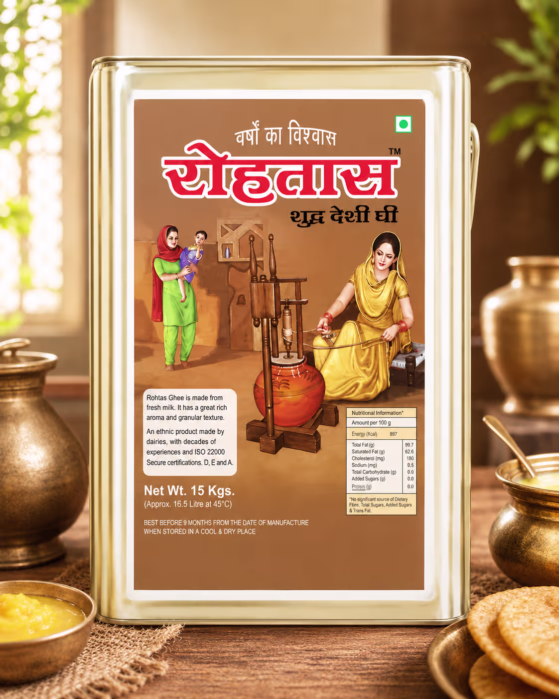 Rohtas Desi Ghee 15kg Bufallo